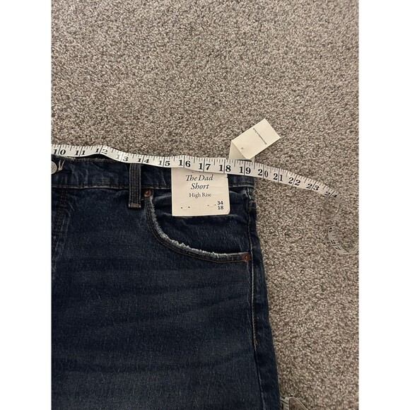 Abercrombie & Fitch The Dad short‎ high rise  Denim  sz 34 18 PLUS Cut Off Boho - Picture 6 of 7